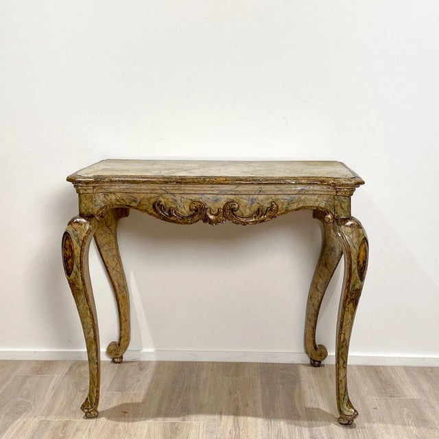 Tan 19th Century Italian Baroque Style Console Table For Sale - Image 8 of 8