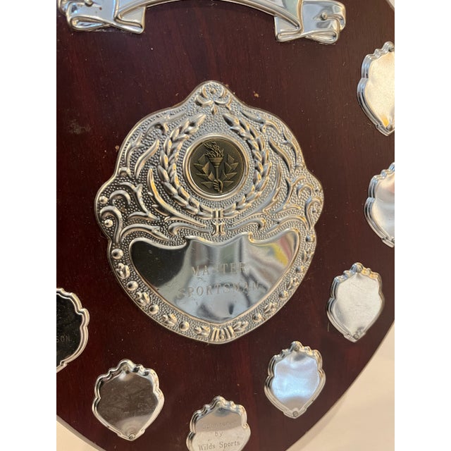 Winchester District Spaa Sports Award 2008-2013 Wood & Silver English Trophy Plaque for Master Sportsman For Sale In New York - Image 6 of 12