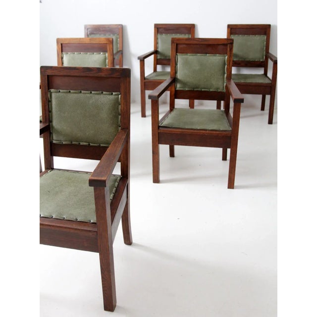 Early 20th Century Antique Masonic Chairs Set 6 For Sale - Image 5 of 13