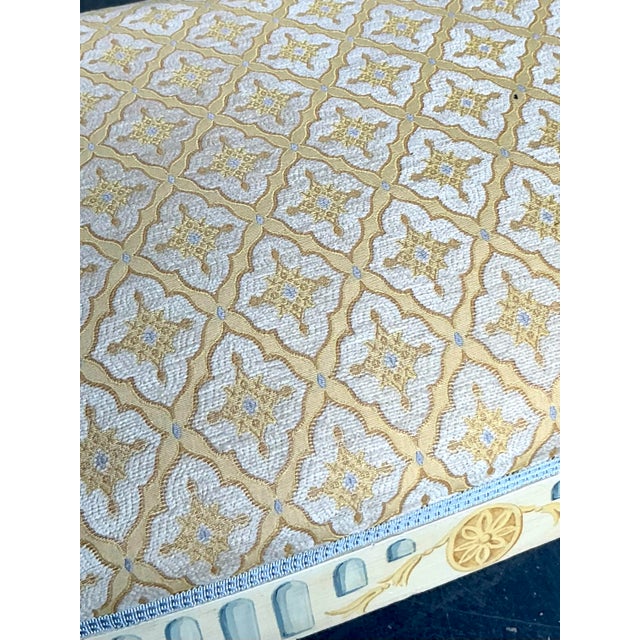 Vintage Regency Hand Painted Bow Front Bench For Sale - Image 9 of 12