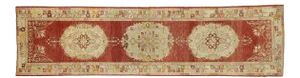 Vintage Turkish Oushak Hallway Runner - 03'04 X 12'07