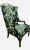 Early 21st Century Vintage Chinoiserie Wingback Chair With New Tropical Upholstery. For Sale - Image 5 of 9