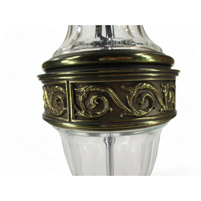 Hollywood Regency Mid 20th Century 36" Torchiere Lamp Stiffel Brass & Crystal Pineapple Hollywood Regency For Sale - Image 3 of 15