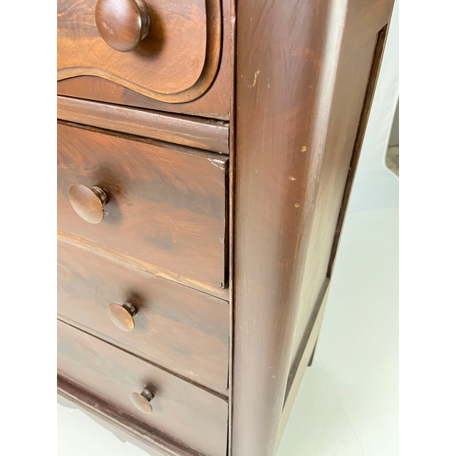 Antique American Empire Flame Mahogany Dresser For Sale - Image 12 of 17