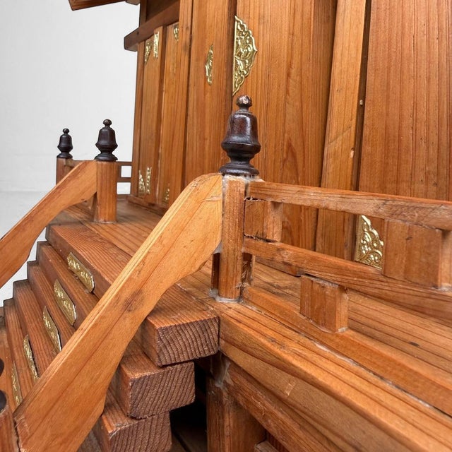 Japanese Kamidana Sanja-Miya Home Shrine Wooden Temple, 1980s For Sale - Image 10 of 13