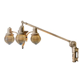 Antique Harry J. Bosworth Dental Lamp With Holophane Shades For Sale