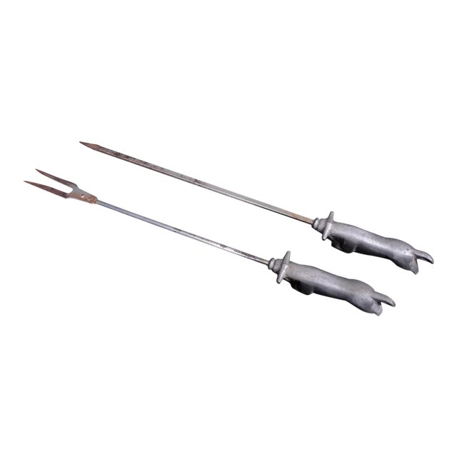 1960s Italian Steer BBQ Skewers Patio Grill For Sale