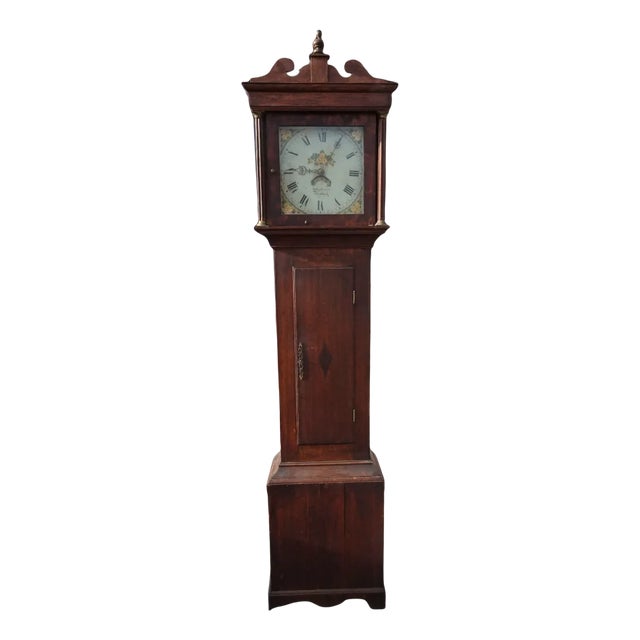 Antique 19th Century Longcase Oak Grandfather Clock by John Leach Romsey For Sale