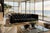 Mid-Century Modern Custom Edelman Black Patent Leather Tufted Tuxedo Sofa For Sale - Image 3 of 14