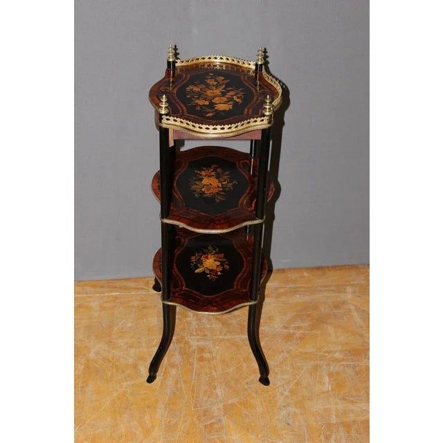 Napoleon III Marquetry 3-Tray Pedestal For Sale - Image 6 of 13