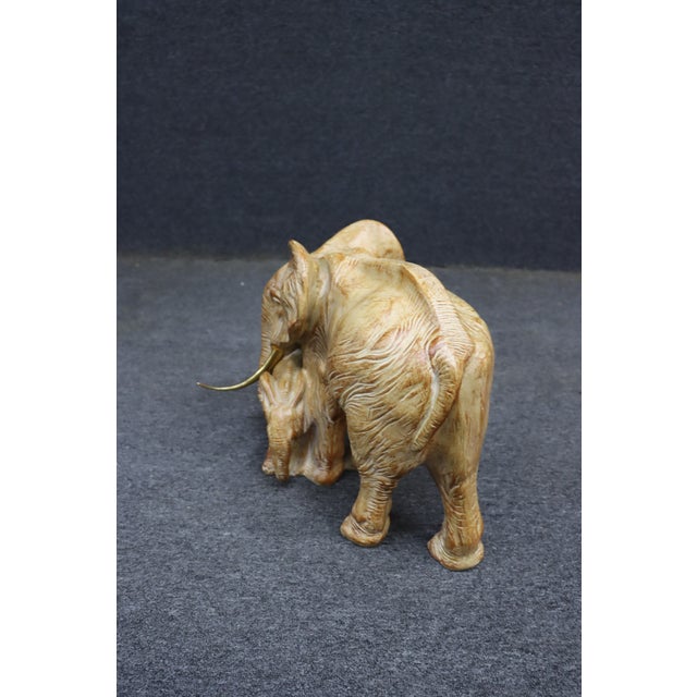 Plastic Elephant Mother & Calf Figurine Sculpture For Sale - Image 7 of 8