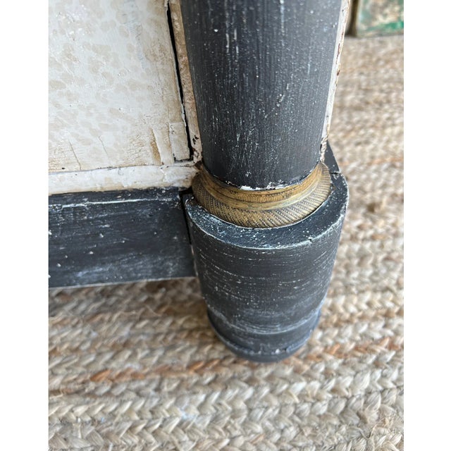 French Empire Greek Key Painted Marble Top Commode - Mid 19th C For Sale - Image 9 of 11