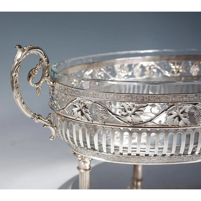 Large Art Nouveau Silver Centerpiece on Columns attributed to Bruckmann & Sons, Germany, 1890s For Sale - Image 5 of 9