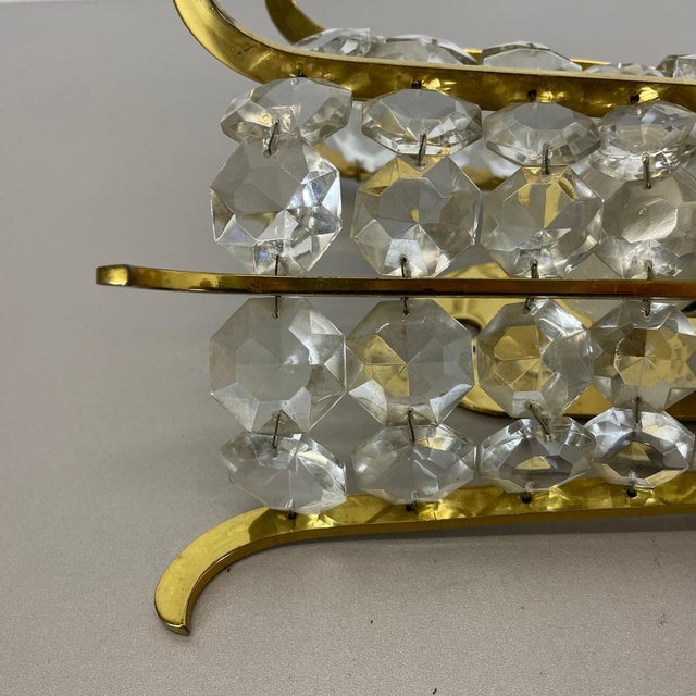 Vintage Austrian Wall Light in Brass and Crystal Glass from Bakalowits & Söhne, 1950s For Sale - Image 9 of 16