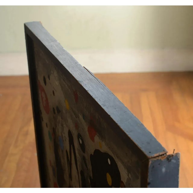 1950s Signed Colorful Modernist Abstract Painting For Sale - Image 11 of 13