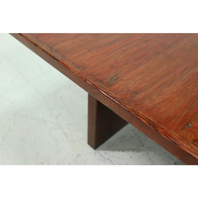 Large Bamboo and Wood Coffee Table attributed to Axel Vervoordt, 1980s For Sale - Image 9 of 12