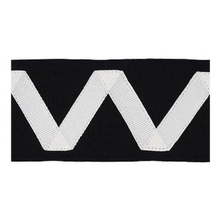 Schumacher Legere Applique Tape in Ivory On Black For Sale