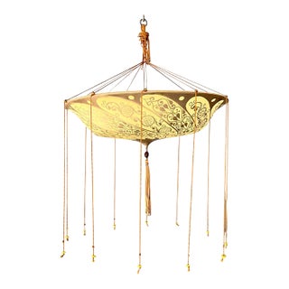 Vintage Italian Fortuny Hand Painted Chandelier For Sale