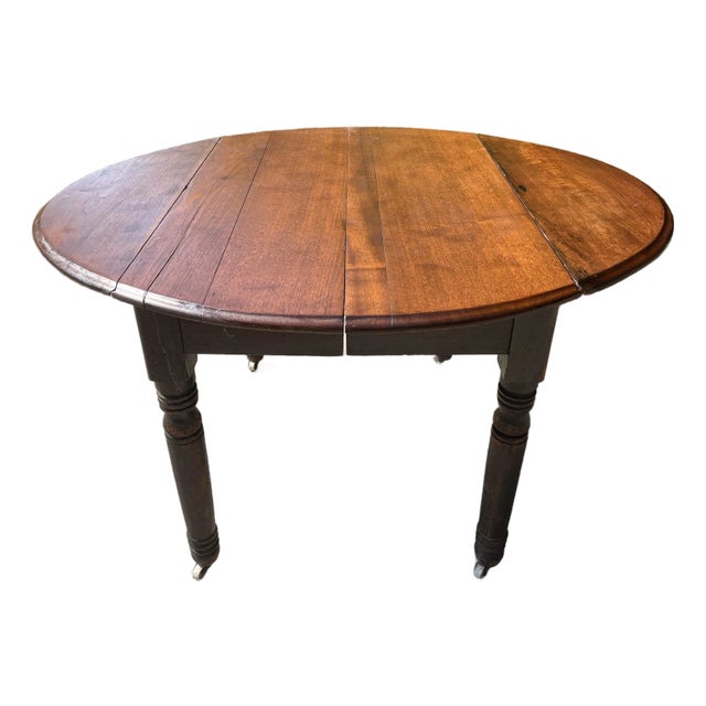 Cherry Drop Leaf Oval Table For Sale