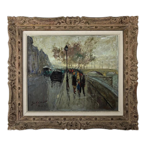 Parisian Cityscape Oil Painting by Jan Gridmall, Manner of Jean Salabet