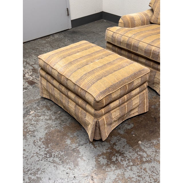 English Vanguard Furniture Arm Chair + Ottoman Set For Sale - Image 3 of 12