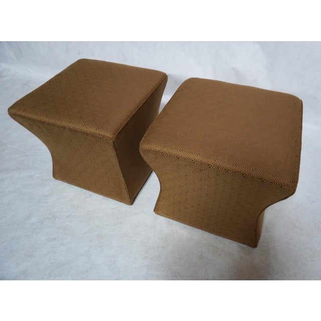 Late 20th Century A Pair of Custom Upholstered Ottomans by Ross For Sale - Image 4 of 12