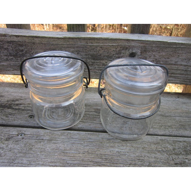 1960s Ball Eclipse Wide Mouth Bail Jar- Lot of 2 Vintage With Lids 1930s-1960s For Sale - Image 5 of 11