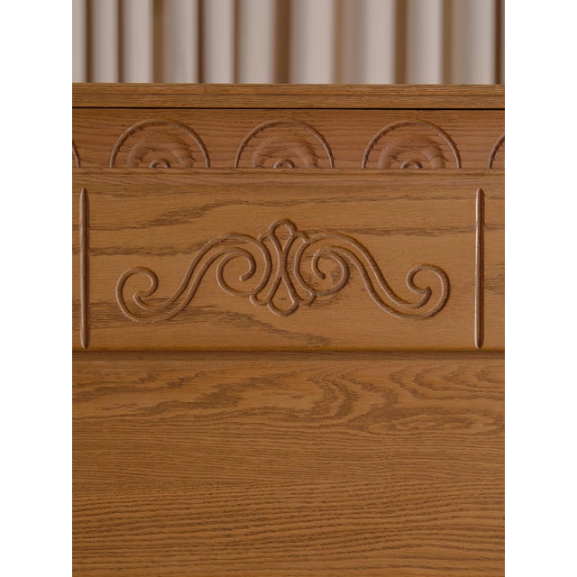 The Vintage Oak Two Drawer Carved Chest For Sale - Image 12 of 14