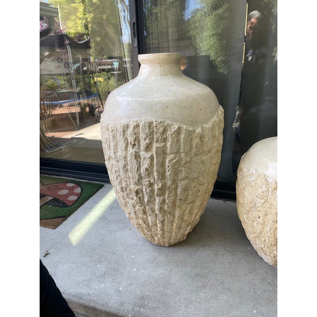 Bring sculptural, organic texture into your space with this striking Postmodern floor vase from the 1980s. Crafted from...