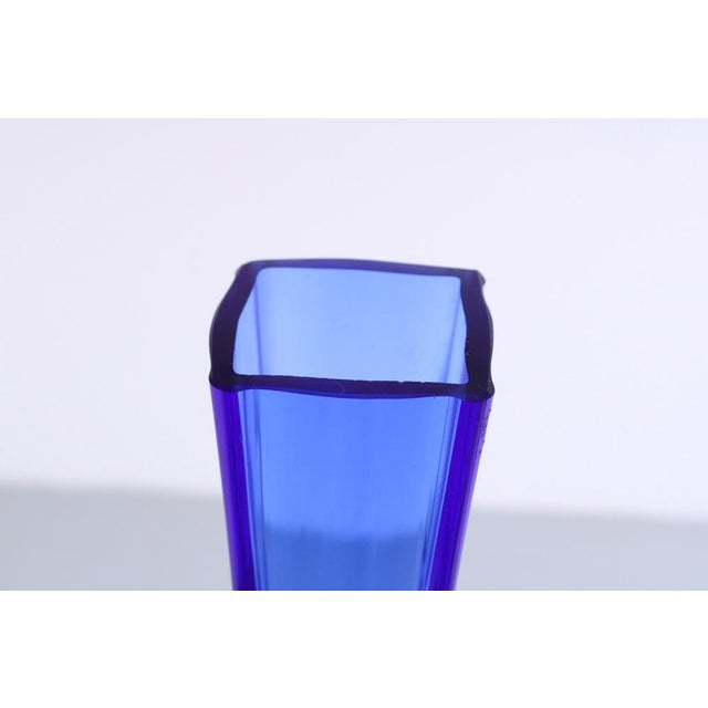Large 124 Blue Glass Vases by Euroglass, 1970s, Set of 2 For Sale - Image 12 of 16