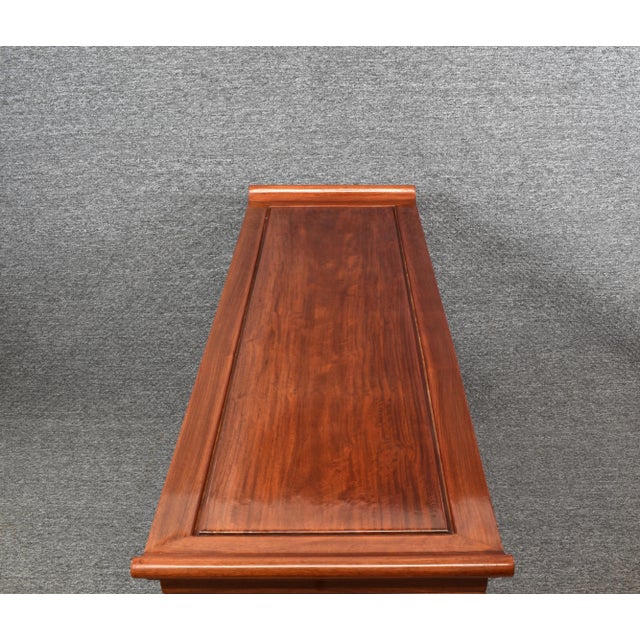 Chestnut Chinese Ming Altar Style Carved Mahogany Sideboard For Sale - Image 8 of 12