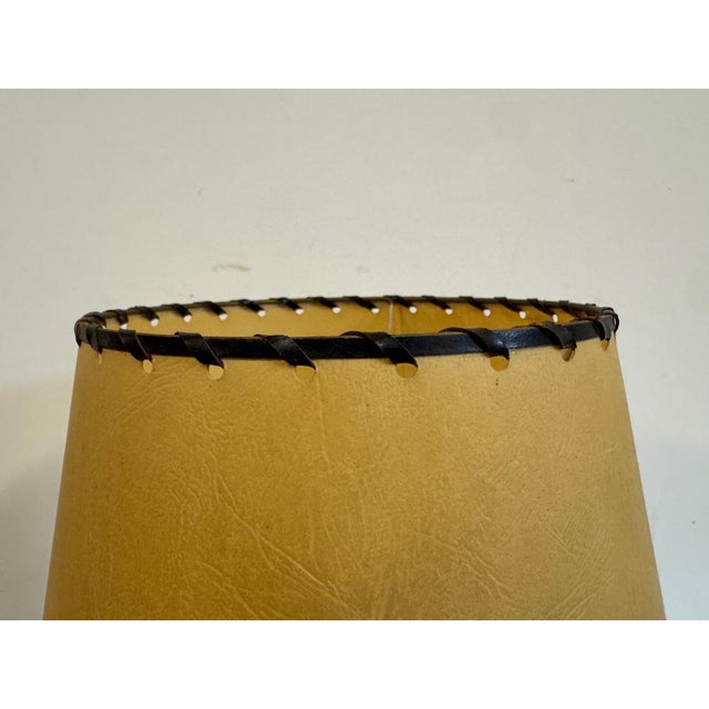 Black Leather Table Lamp in the style of Jacques Adnet, 1960s For Sale - Image 9 of 12