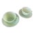 Vintage 1940’s Jadeite Pair “Alice” Floral Green Milk Glass Teacups With Plates! - 4pcs For Sale