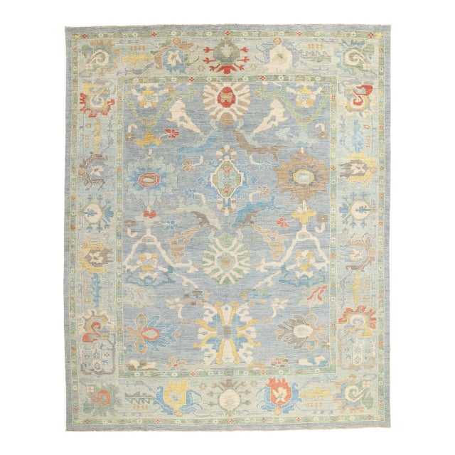 Blue Persian Sultanabad Rug - 10'02 X 12'04 For Sale