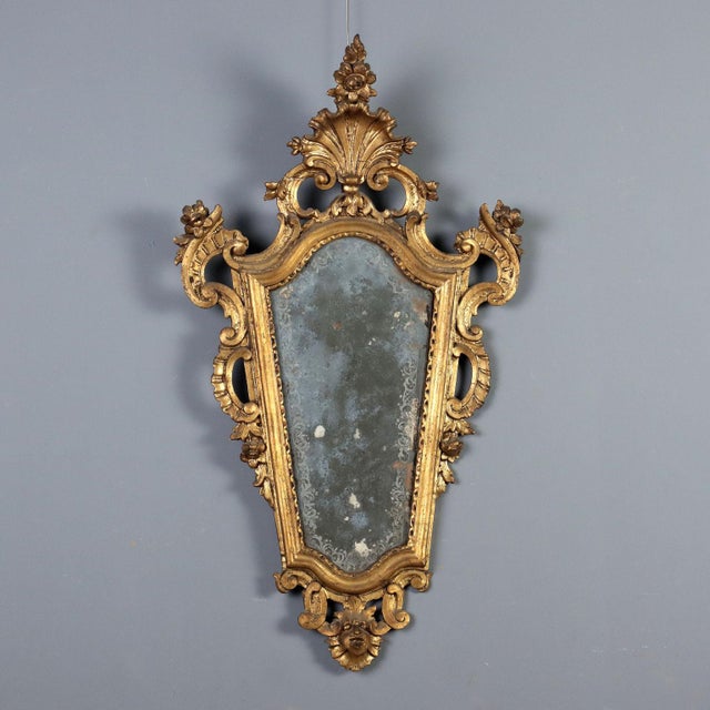 18th Century Carved and Gilded Wood Mirror, Italy For Sale - Image 9 of 9