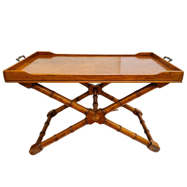 1970s Bamboo Accent Table With Removable Butler Tray by Drexel Heritage For Sale - Image 9 of 18