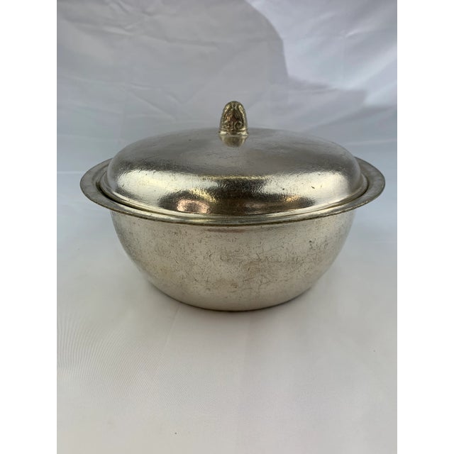 Silverplated metal serving bowl w/lid