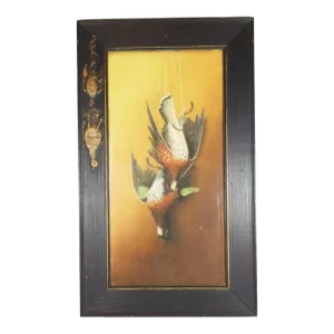 Antique Chromolithograph of Hanging Gamebirds