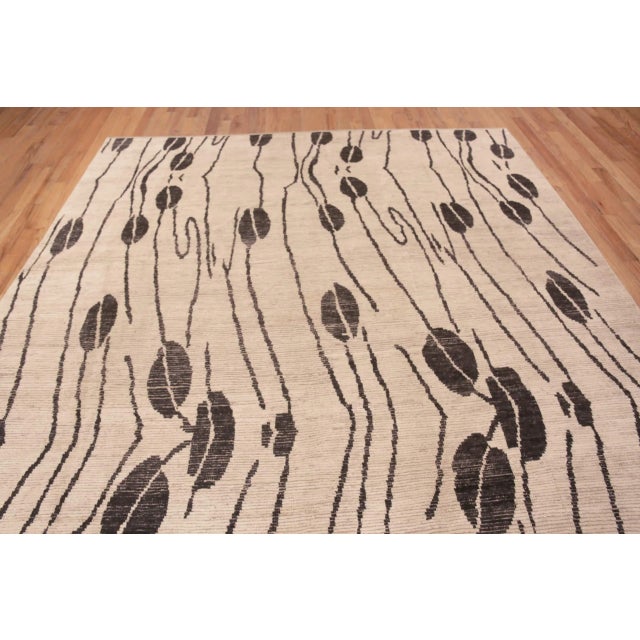 Gorgeous Cream Brown Modern Artistic Room Size Coffee Bean Design Rug, Country of origin: Central Asia, Circa date: Modern...