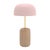 Pale pink lampshade nina table lamp by harto dimensions: w 23 x d 23 x h 44.2 cm. Materials: solid wood, spun aluminum....