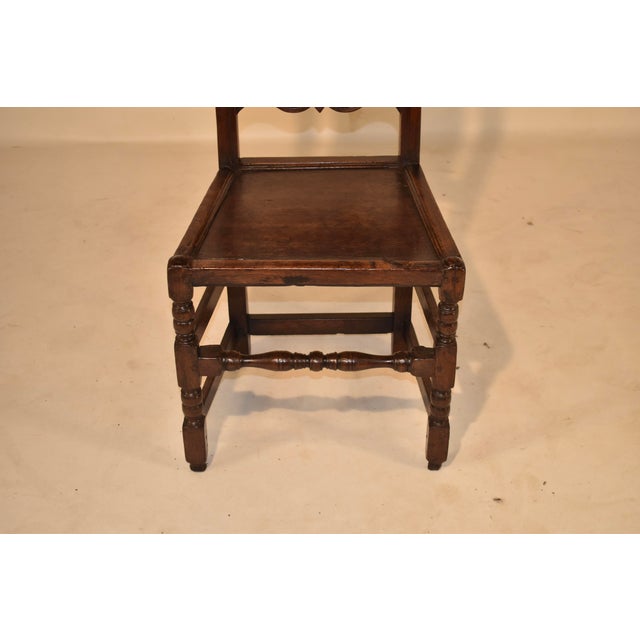 Brown Early 18th Century Welsh Oak Joined Backstool For Sale - Image 8 of 15