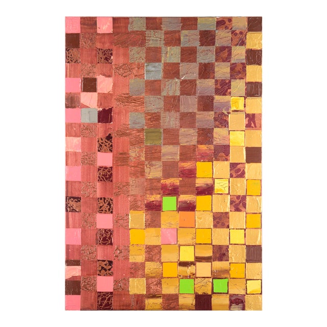 Vintage Original Painting Colorful Squares #5 by Marc Foster Grant For Sale