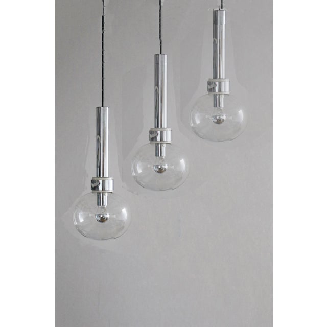 Silver Large Space Age Pendant Light by Motoko Ishii for Staff, 1970s For Sale - Image 8 of 9