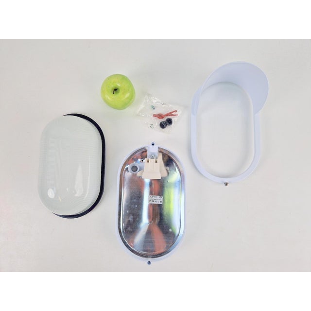 1970s Vintage Simes Outdoor Wall Lamp in Metal & Glass, Italy, 1980s For Sale - Image 5 of 17