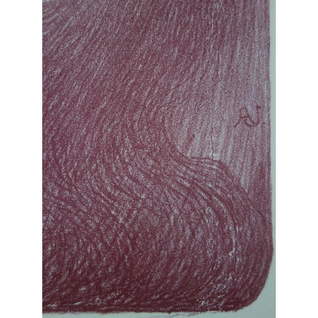 Edmond Aman Jean, Under the Flowers, Original Lithograph For Sale - Image 4 of 5