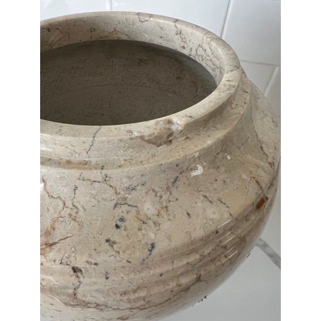 Mid 20th Century Vintage Polished Marble Urn With Lid For Sale - Image 5 of 8