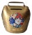 Vintage Brass Hand-Painted Cowbell For Sale