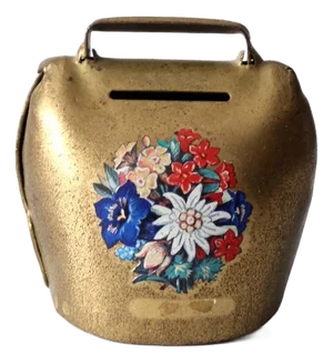 Vintage Brass Hand-Painted Cowbell