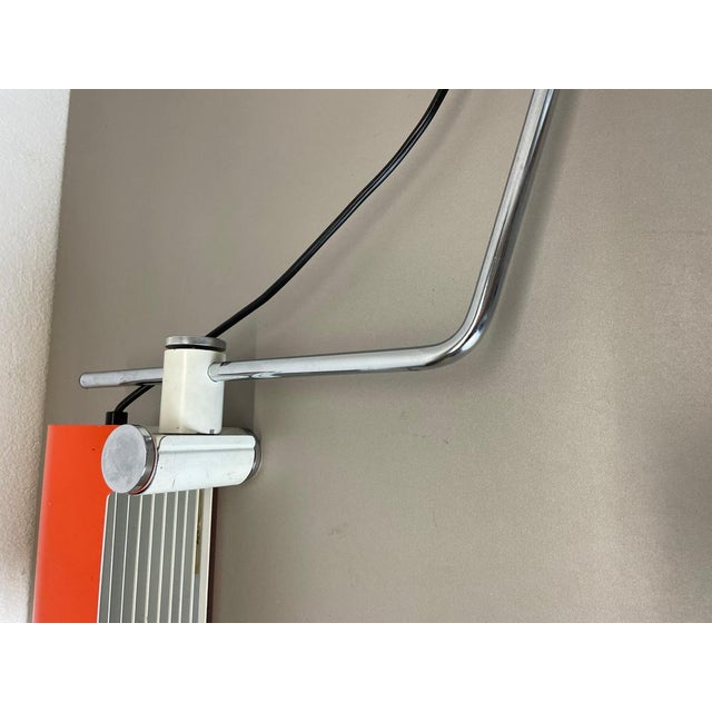 Adjustable Orange Metal Wall Light attributed to Wilhem Braun-Feldweg Doria Light, Germany, 1970s For Sale - Image 10 of 18