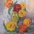 Modern Mid Century Modern Impasto Zinnia Floral Still Life by Nona Beck Linneman For Sale - Image 3 of 5